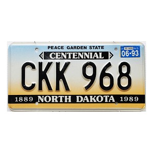 1993 North Dakota License Plate #CKK968