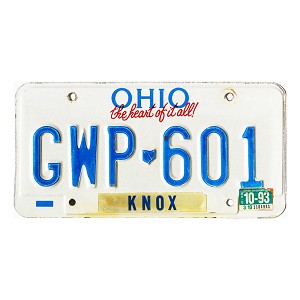 1993 Ohio License Plate #GWP601