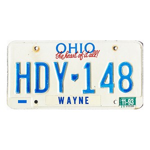 1993 Ohio License Plate #HDY148