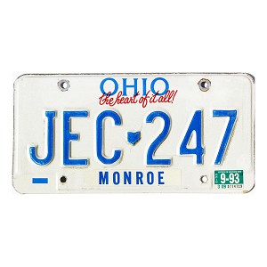 1993 Ohio License Plate #JEC247