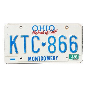 1993 Ohio License Plate #KTC866