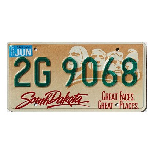 1993 South Dakota License Plate #2G9068