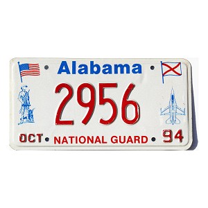 1994 Alabama National Guard License Plates Bulk Lot - 15 Available