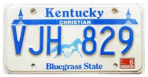 1994 Kentucky License Plate #VJH829