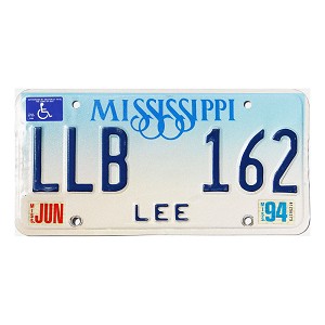 1994 Mississippi Disabled License Plate #LLB162
