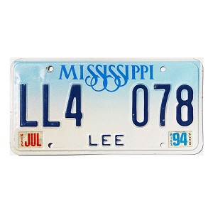 1994 Mississippi License Plate #LL4078