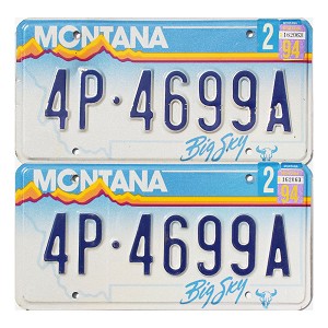 1994 Montana License Plates Pair #4P4699A