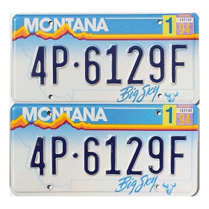 1994 Montana License Plates Pair #4P6129F