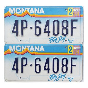 1994 Montana License Plates Pair #4P6408F