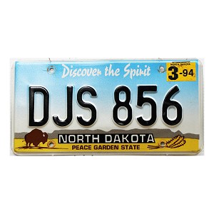 1994 North Dakota License Plate #DJS856