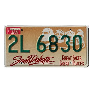 1994 South Dakota License Plate #2L6830