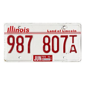 1995 Illinois Trailer License Plate #987807