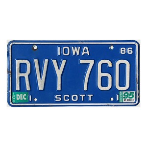 1995 Iowa License Plate #RVY760