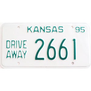 1995 Kansas Drive Away License Plate #2661