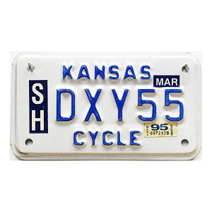 1995 Kansas Motorcycle License Plate #DXY55