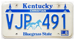 1995 Kentucky License Plate #VJP491