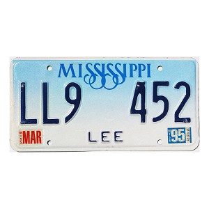 1995 Mississippi License Plate #LL9452