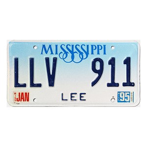 1995 Mississippi License Plate #LLV911