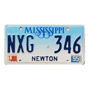 1995 Mississippi License Plate #NXG346