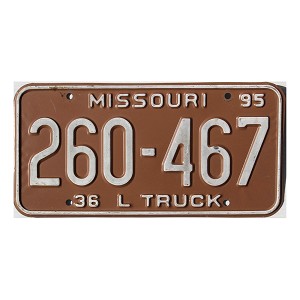 1995 Missouri Truck License Plate #260467