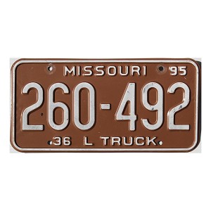 1995 Missouri Truck License Plate #260492