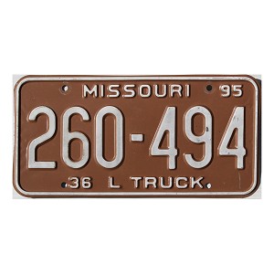 1995 Missouri Truck License Plate #260494