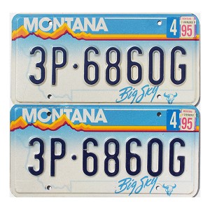 1995 Montana License Plates Pair #3P6860G