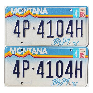 1995 Montana License Plates Pair #4P4104H