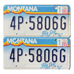 1995 Montana License Plates Pair #4P5806G