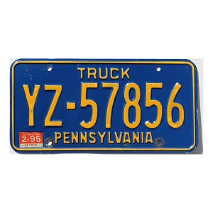 1995 Pennsylvania Truck License Plate #YZ57856