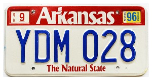 1996 Arkansas License Plate #YDM028