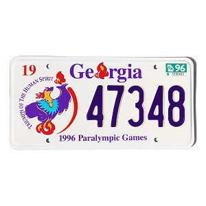 1996 Georgia Paralympic Games License Plate #47348