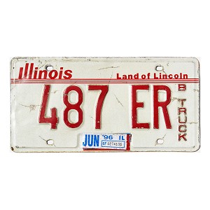 1996 Illinois Truck License Plate #487ER