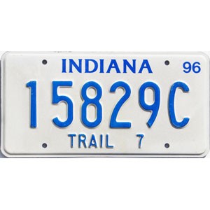 1996 Indiana Trailer License Plate #15829C
