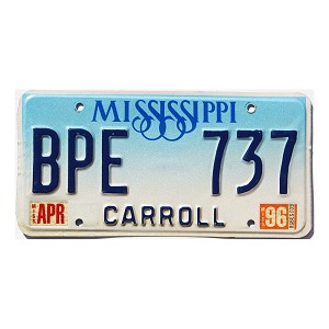 1996 Mississippi License Plate #BPE737