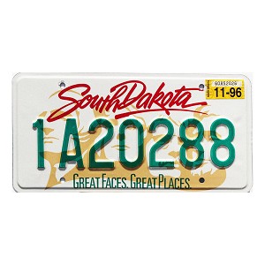 1996 South Dakota License Plate #1A20288