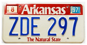 1997 Arkansas License Plate #ZDE297