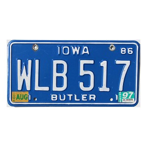1997 Iowa License Plate #WLB517