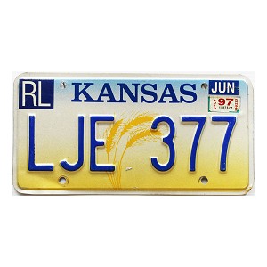 1997 Kansas License Plate #LJE377
