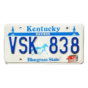 1997 Kentucky License Plate #VSK838