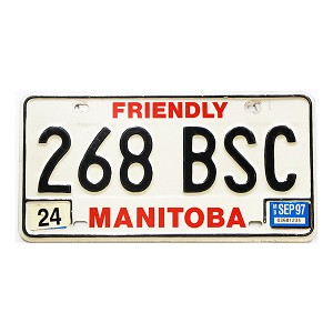 1997 Manitoba License Plate #268BSC