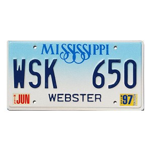 1997 Mississippi License Plate #WSK650