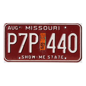 1997 Missouri License Plate #P7P440
