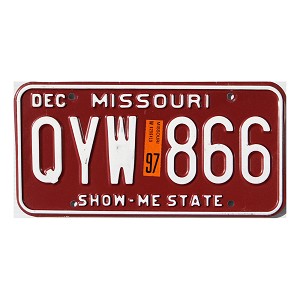 1997 Missouri License Plate #QYW866