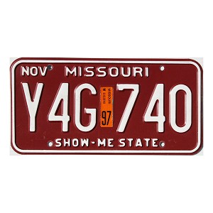 1997 Missouri License Plate #Y4G740
