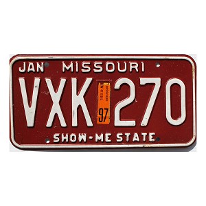 1997 Missouri License Plate #VXK270