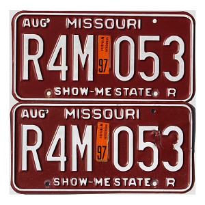 1997 Missouri License Plates Pair #R4M053