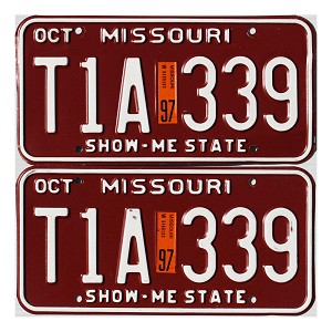 1997 Missouri License Plates Pair #T1A339