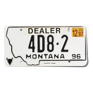1997 Montana Dealer License Plate #4D82