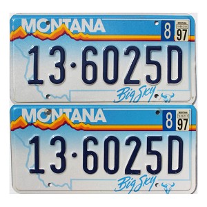 1997 Montana License Plates Pair #136025D